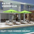 AreShark 9 FT Patio Umbrella for Outdoor, Outdoor Umbrella with Push Button Tilt and Crank, Outdoor Patio Umbrellas with 8 Sturdy Ribs for Market, Garden, Deck, Backyard, Pool (Apple Green) - Image 8