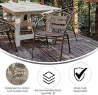 Flash Furniture Lila Metal Restaurant Stack Chairs with Metal Slats, Set of 4, Bronze - Image 4
