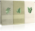 3 Pcs Sage Green Hand Towels Tropical Bathroom Decor Farmhouse Embroidered Sage by FuWeave