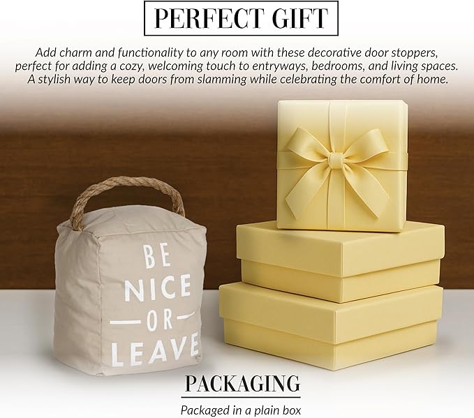 Pavilion Gift Company 72192 Be Nice or Leave Door Stopper, 5 x 6 - Image 3