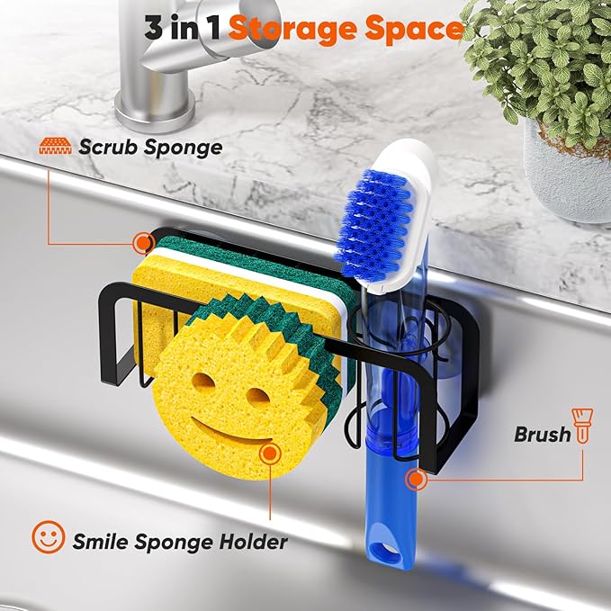 Sponge Holder for Kitchen Sink, Sink Caddy Organizer - Image 3