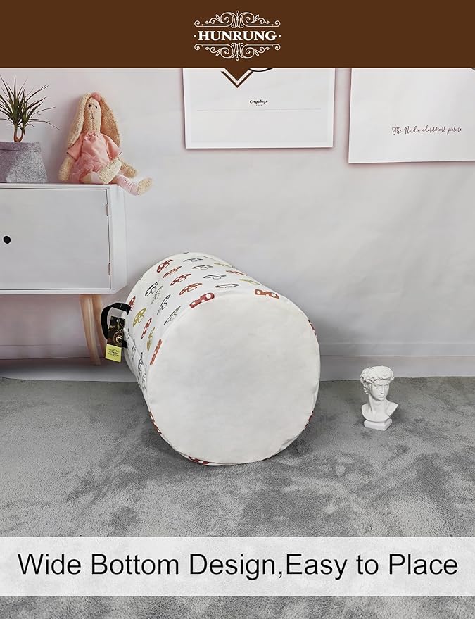 HUNRUNG Laundry Hamper, Large Canvas Fabric Lightweight Storage Basket Toy - Image 5