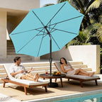 MEWAY 9ft Patio Umbrella Outdoor Table Umbrellas with Push Button Tilt and Crank, Market Umbrella 8 Sturdy Ribs for Deck, Garden, Pool and Backyard, Sky Blue - Image 3