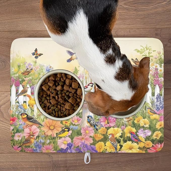 Spring Summer Floral Birds Dish Drying Mat - Image 9
