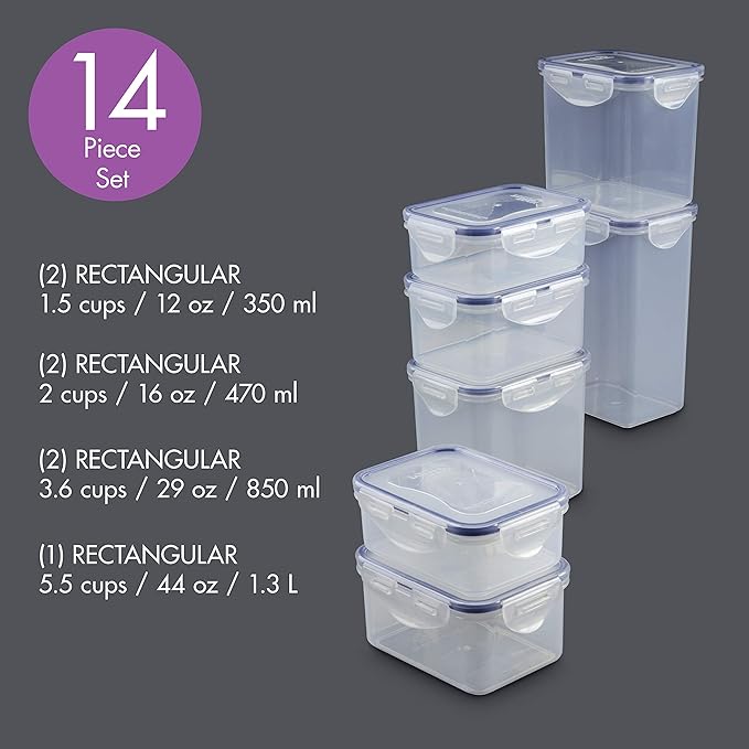 LOCK & LOCK Easy Essentials Food Storage lids/Airtight containers, BPA Free - Image 2