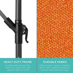 Best Choice Products 10ft Offset Cantilever Hanging Market Patio Umbrella, 8 Sturdy Ribs, Easy Adjustment - Orange - Image 6