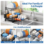 TOOLF Extendable Dish Drying Rack, 2-Tier Dish Rack - Image 2