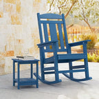 LUE BONA Outdoor Rocking Chairs Set of 2, Weather Resistant Poly Plastic Rocker Chairs, 350lb Heavy Duty, Oversized Porch Rocker for Adult, High Back Smooth Rocking Chairs for Outdoor & Indoor, Blue - Image 6