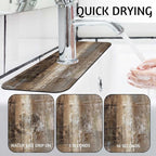 MCALK Dark Brown Kitchen Sink Faucet Mat Splash Guard, Absorbent Quick-Dry - Image 2