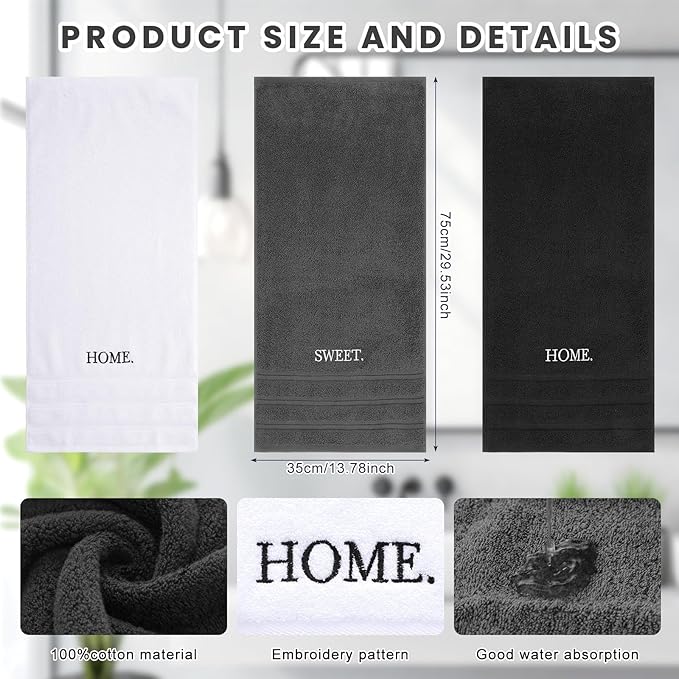 3 Pcs Farmhouse Decorative Hand Towels - Image 2