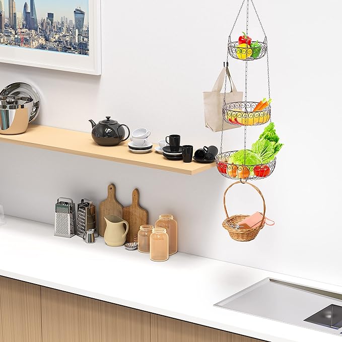 Simple Houseware 3-Tier Fruit Hanging Basket - Image 5