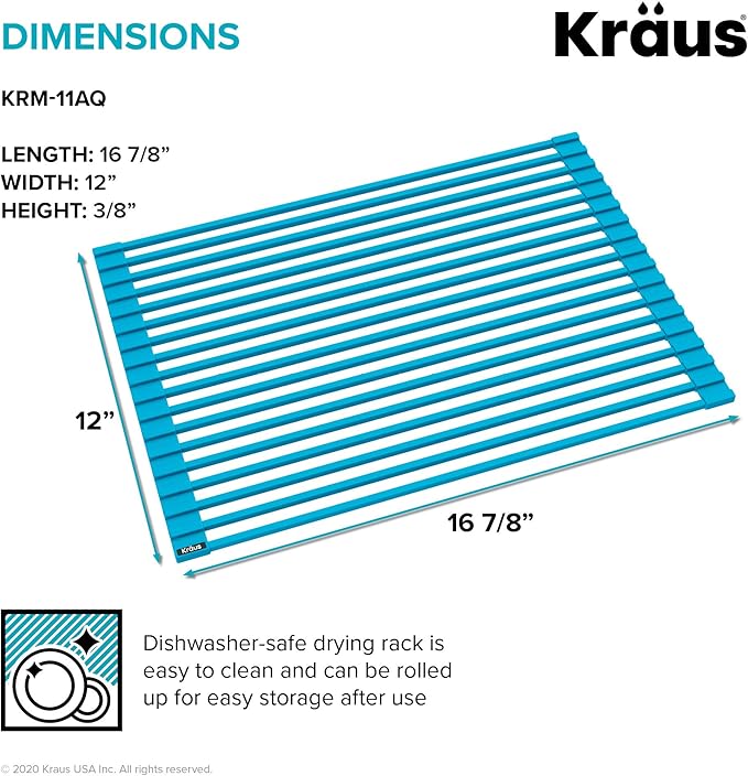 KRAUS Multipurpose Workstation Sink Roll-Up Dish Drying Rack, Colander and - Image 5