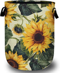 Retro Sunflower Laundry Basket, Floral Laundry Hamper Collapsible Oxford Cloth by ANTJOO