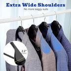 HOUSE DAY Wide Shoulder Wooden Hangers 12 Pack, Wood Suit Hangers - Image 3