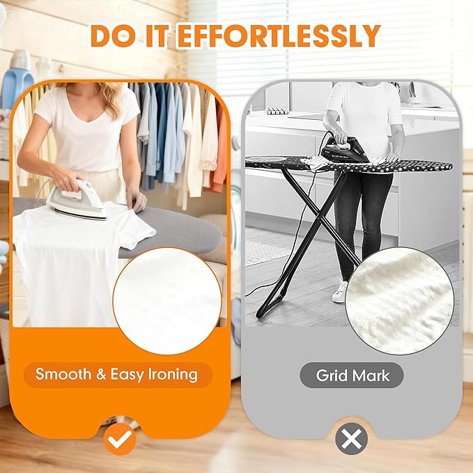 Ironing Board Cover and Pad, 21x54 Extra Large Thick Iron Padding, Scorch & - Image 4