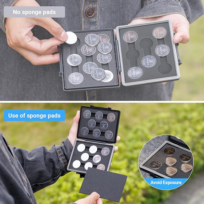 JJC CR2450 CR2430 CR2412 Battery Case Holder Storage, Water-Resistant, Button - Image 4