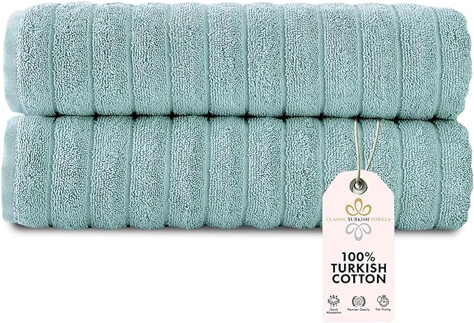 Classic Turkish Towels CTT Premium 2 Pack Bath Towels Set, Made by ClassicTurkishTowels