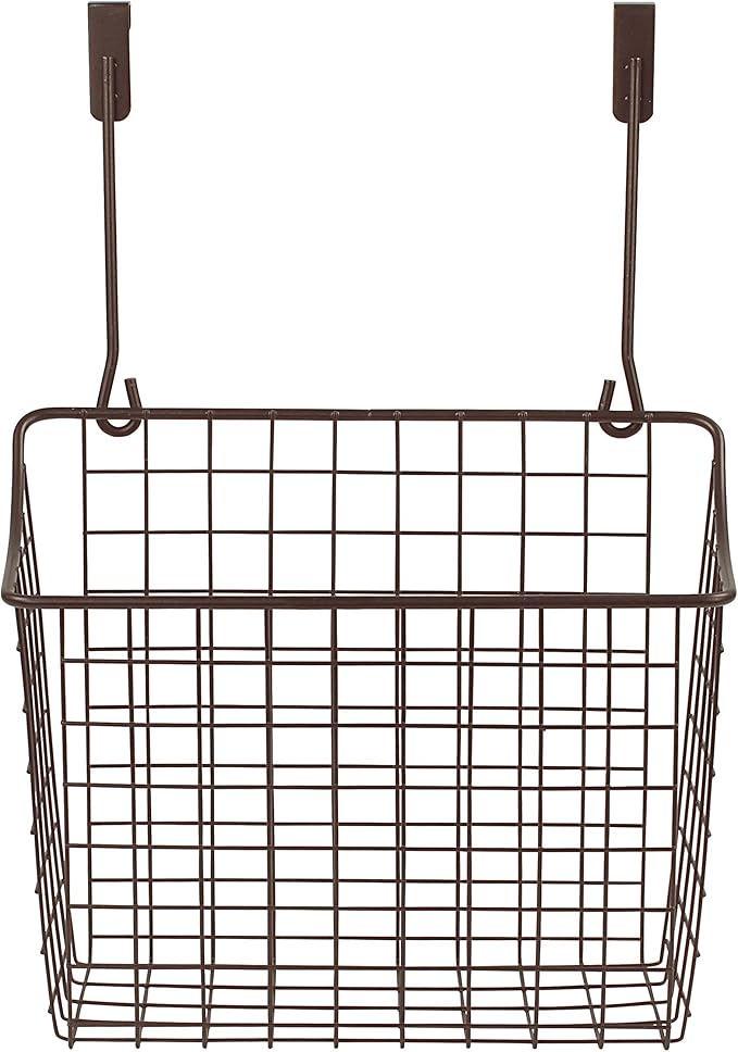 Spectrum Large Over Cabinet Door Organizer Bronze Wire Storage Basket - Image 2