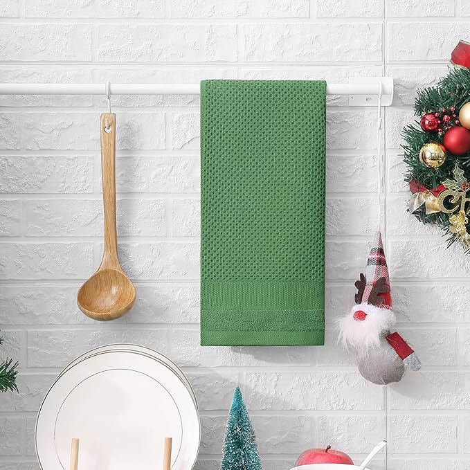 Homaxy 100% Cotton Waffle Weave Kitchen Towels, 13 x 28 Inches Super Absorbent - Image 3