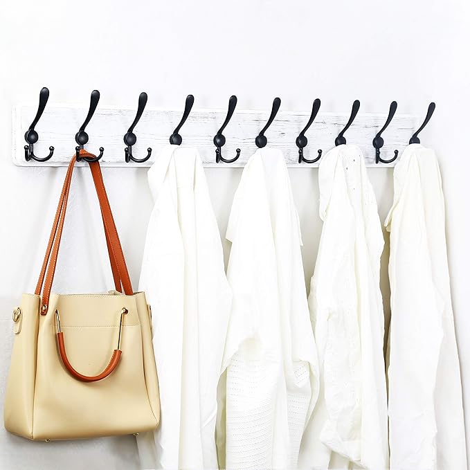 WEBI Coat Rack Wall Mount, 38 9/16" Long, 10 Hooks, Large Coat Hooks Wall - Image 5
