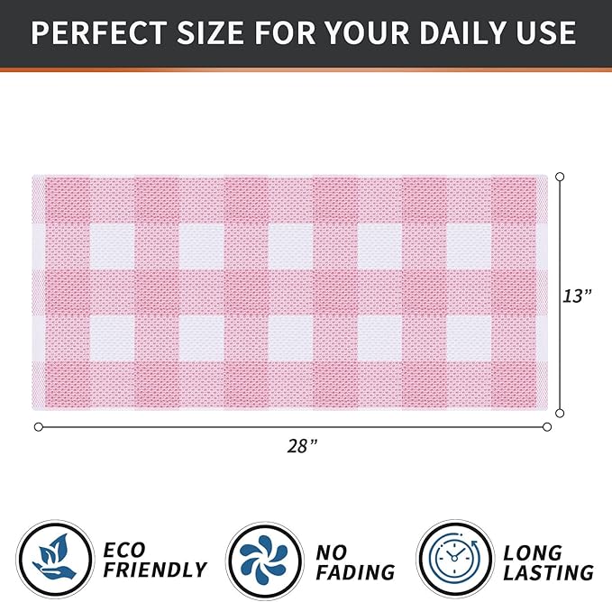 Homaxy 100% Cotton Waffle Weave Check Plaid Kitchen Towels, 13 x 28 Inches - Image 4