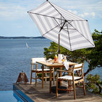 JEAREY 7.5FT Patio Umbrella Outdoor Market Umbrella with 6 Sturdy Ribs, Push Button Tilt/Crank Table Umbrella for Garden, Deck, Backyard and Pool, Black & White Stripe - Image 4