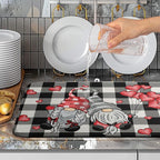 Valentine Gnome Hearts Dish Drying Mat Valentines Gnomes Dishes Dryer Mats - Image 4