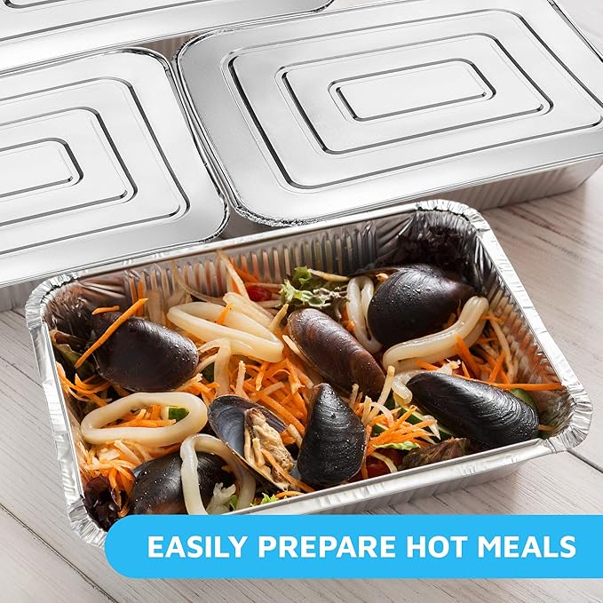 MontoPack 9x13 Aluminum Foil Half Size Roasting Pans - Image 7