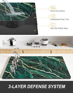Rnivvi Dish Drying Mat for Kitchen Counter, XL 15 x 24" Cute Marble Absorbent - Image 4