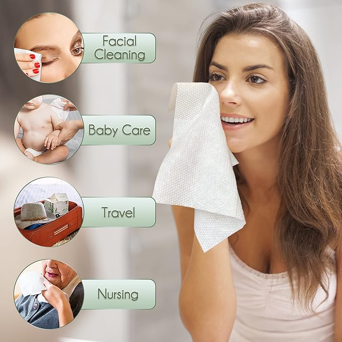 Bamboo Viscose Disposable Face Towel Biodegradable Large Dry Face Wipes 60 - Image 6