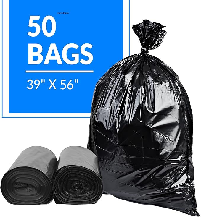 Reli. 55-60 Gallon Trash Bags Heavy Duty | 50 Bags | 50-60 Gallon | Large Black - Image 2