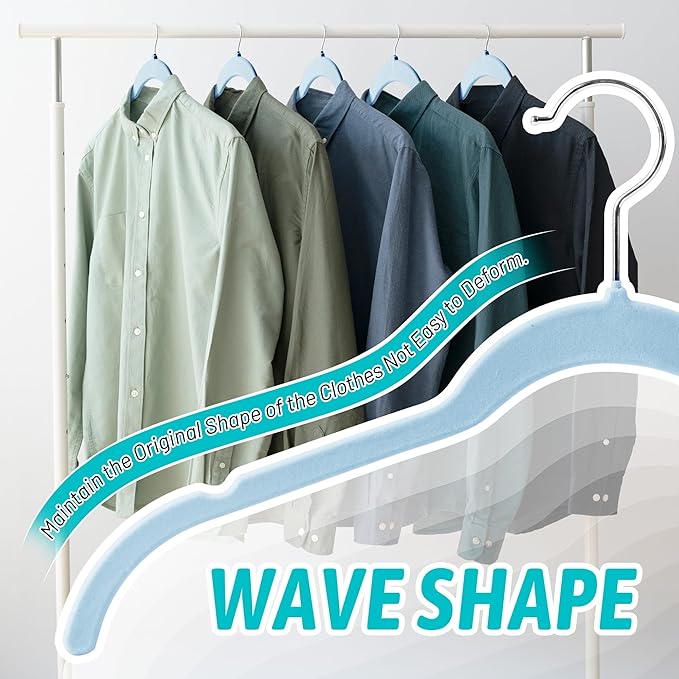 Velvet Hangers 50 Pack – Slim Non-Slip Flocked Clothes Hangers - Image 4