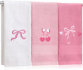 3 Pcs Bow Heart Hand Towels for Bathroom Embroidered Bathroom Towels Farmhouse by SmoothNovelty
