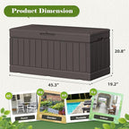 Flamaker Outdoor Storage Box 80 Gallon Resin Waterproof Deck Box Delivery Box with Wood Texture Large Storage Bin for Patio Cushions (Brown) - Image 3