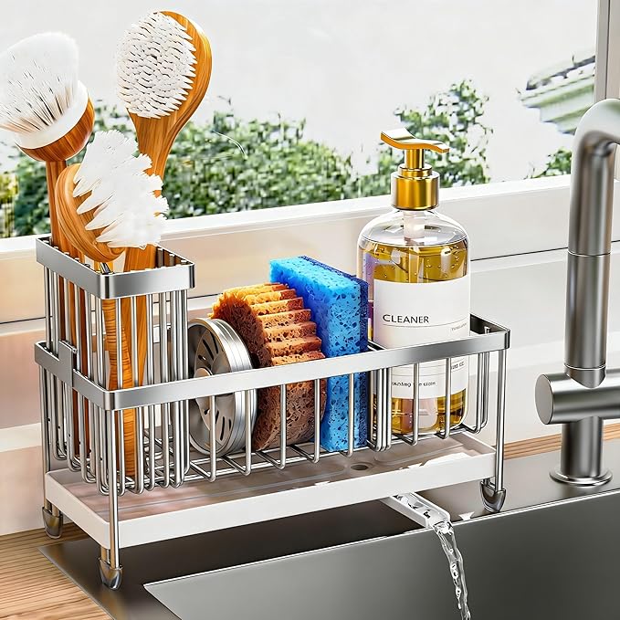 Cisily Sponge Holder for Kitchen Sink, Sink Caddy Organizer by CISILYHOMELIFE