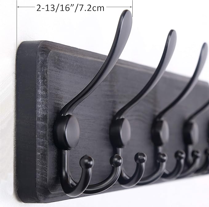 WEBI Coat Rack Wall Mount, 38 9/16" Long, 10 Tri Hooks - Image 4