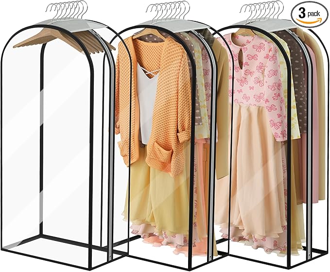 Garment Bags for Hanging Clothes 40” Long, Ultra Clear Suit Bags for Closet by Ramota