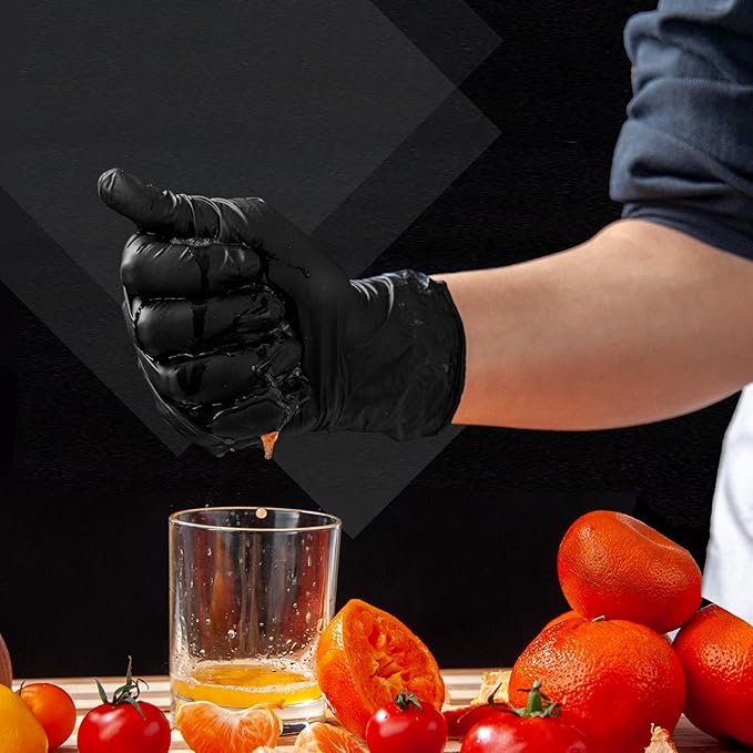 MAMISON Black Nitrile Disposable Gloves, Powder-Free, Latex-Free, 4 Mil - Image 3