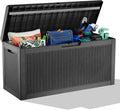 ROJIK Outdoor Storage Housing Deck Box,Waterproof Patio Furniture, Garden Tools, Cushions, Pool Accessories Storage Bench with Lockable Lid and Side Handles (Black,60 Gallon) by ROJIK