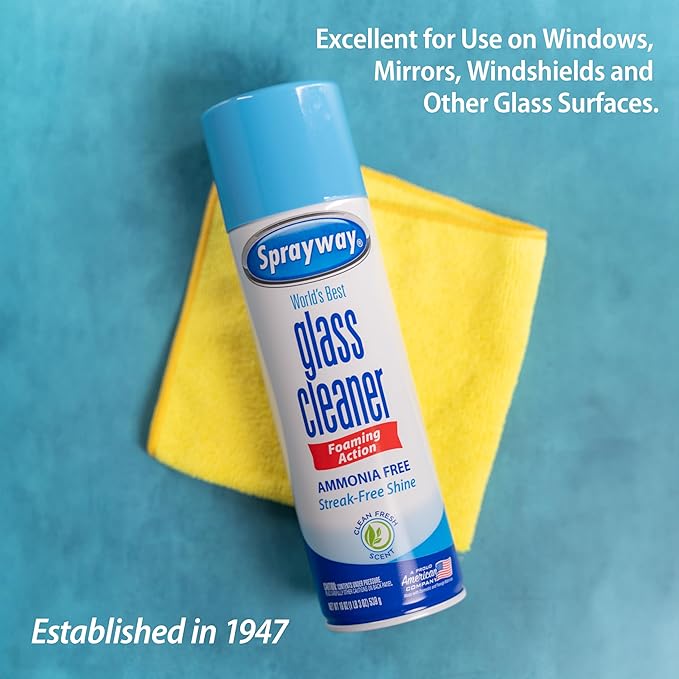 Sprayway Glass Cleaner Foaming Aerosol Spray, Streakless, Fast-Acting | Cleans - Image 4