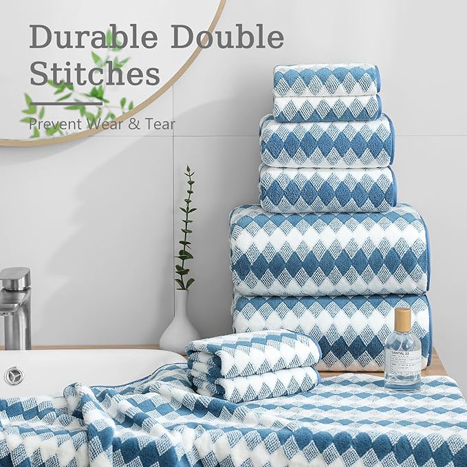 8 Piece Bathroom Towel Set |2 Oversized Bath Towels, 2 Hand Towels, 4 - Image 6