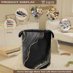 Black Gold Marble Laundry Basket, Modern Clothes Hamper, Oxford Cloth - Image 4