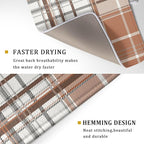 Brown White Buffalo Plaid Dish Drying Mat 18 x 24 Inch - Image 3
