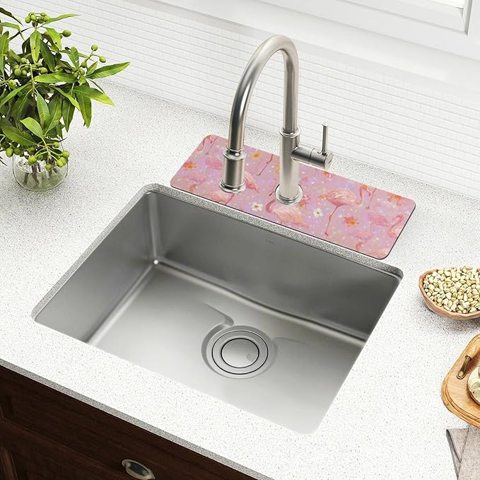 Kitchen Sink Splash Guard 2 PCS 14.7 Inch Sink Faucet Mat Splash Guard - Image 6