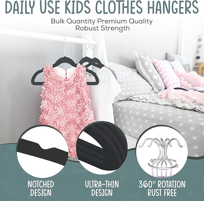50 Premium Kids Velvet Hangers - Image 6