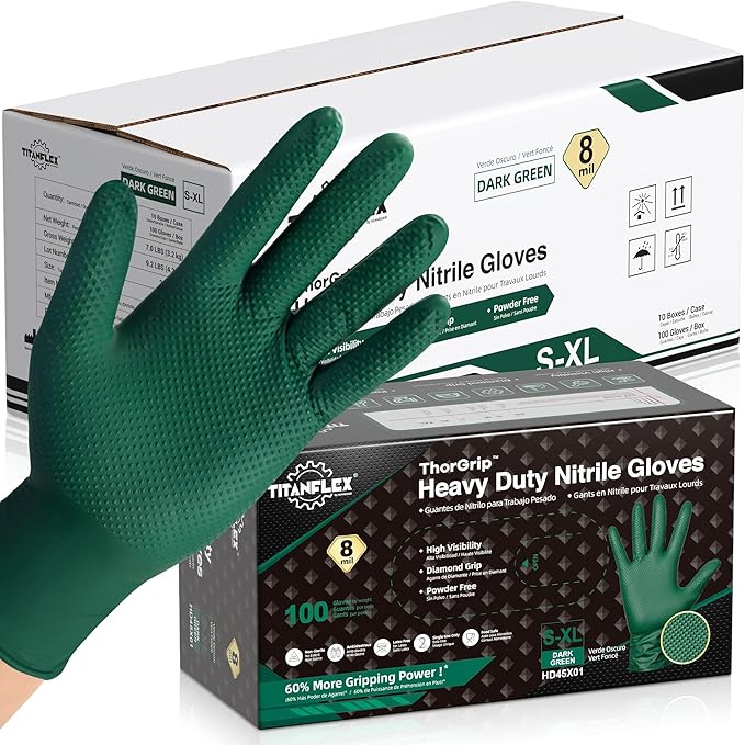 TitanFlex Heavy Duty Industrial Nitrile Gloves by TitanFlexDisposableGloves