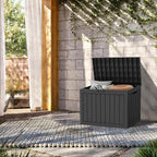 TARKARI 45 Gallon Lockable Resin Deck Box, Waterproof & UV-Resistant Outdoor Storage Box for Outdoor Cushion Storage, Garden Tools & Pool Accessories Storage, Black - Image 7