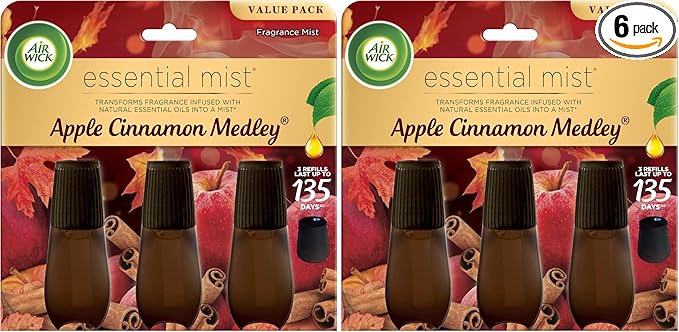 Air Wick Essential Mist Refill, Apple Cinnamon Medley, Essential Oils Diffuser by AirWick