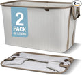 CleverMade Collapsible Laundry Basket LUXE 2 Pack – 60 L Foldable Cotton Blend by CleverMade