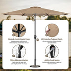 Simple Deluxe 9' Patio Umbrella Outdoor Table Market Yard Umbrella with Push Button Tilt/Crank - Image 2